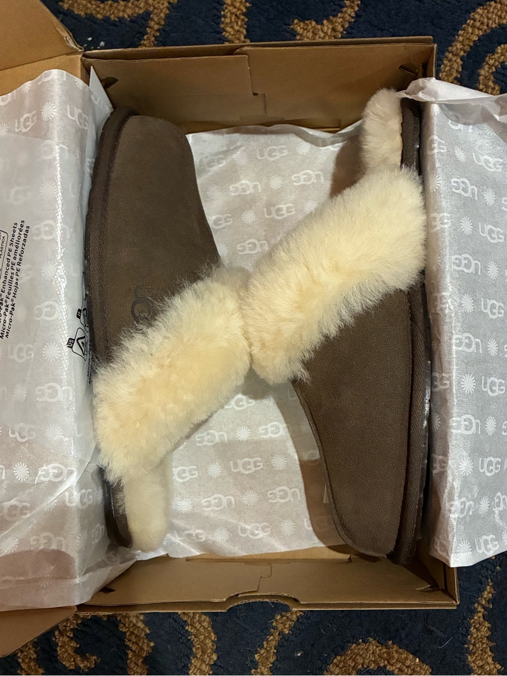 UGG Women's Brown Suede Scuffette Slide Slipper New 10